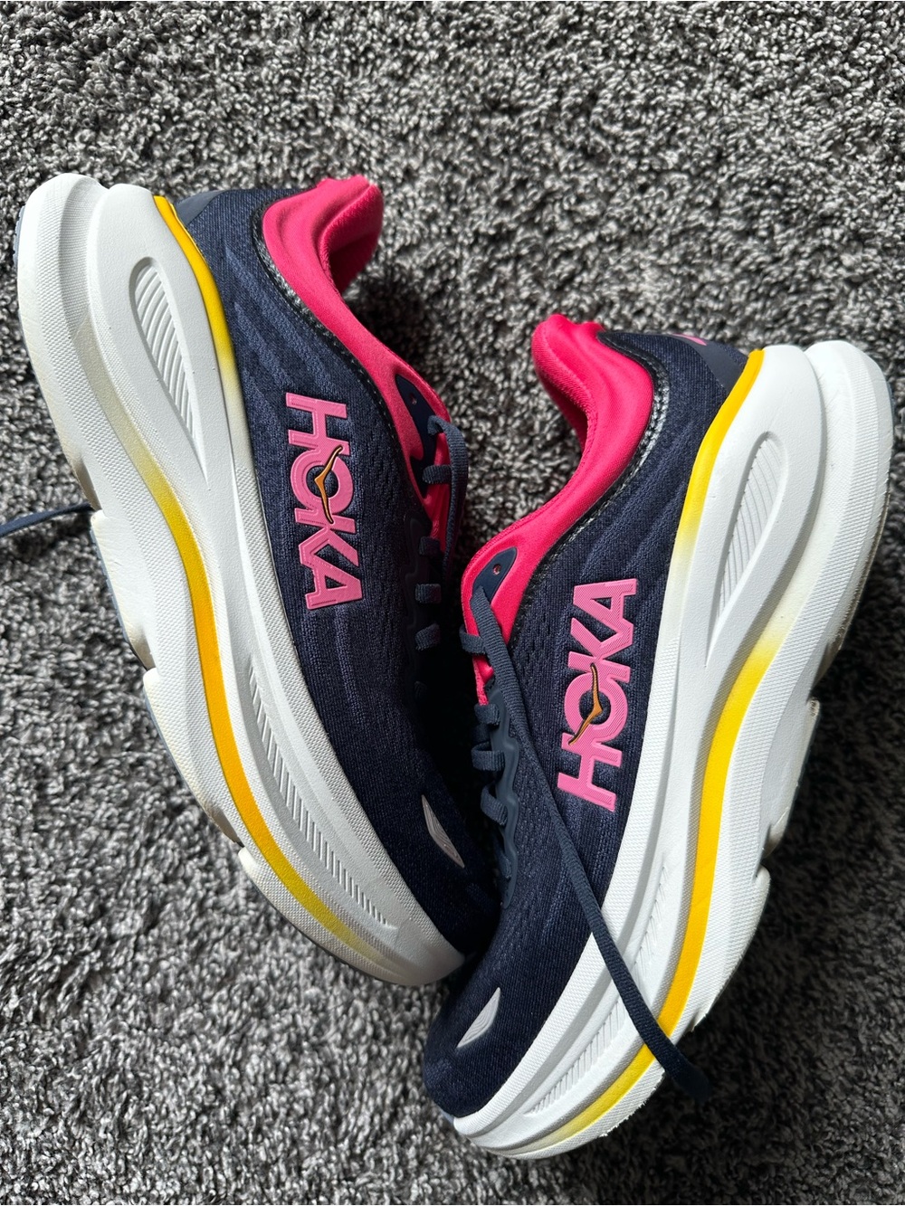 Women's HOKA Bondi 9 Varsity Navy Nautical Dusk Size 9.5 Walking Running Gym